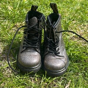 Doc Martens Kids Glitter Black Boots